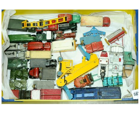 Dinky Toys and Corgi early unboxed models - Military vehicles include post-war 6-wheeled Lorry with tilt together with a Skyb