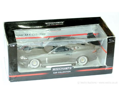 Minichamps a boxed 1/18th scale Jaguar XKR GT3 (2008) in metallic grey and appears generally Excellent to Near Mint in Good o