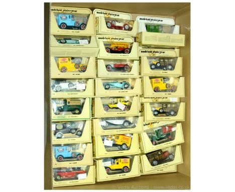 Matchbox Models of Yesteryear in straw window boxes to include; Rolls Royce Fire Engine, Wrights Coal Tar Soap Talbot Van, 19