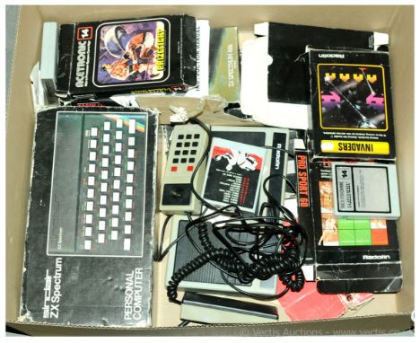 Vintage Gaming lot comprising of Sinclair, Radofin and similar to include a boxed Sinclair ZX Spectrum Personal Computer / Co