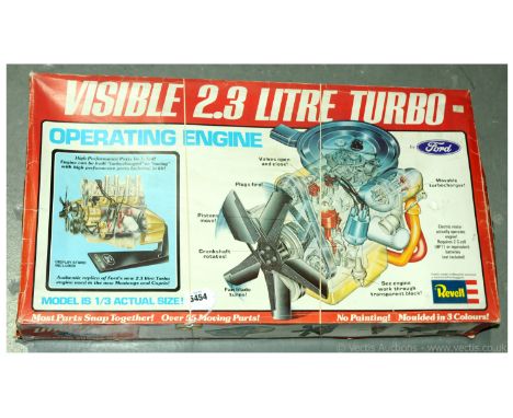Revell - a boxed H906 (1/3 actual size) 2.3L Turbo Operating Engine by Ford Model. Contents all generally appear to be bagged
