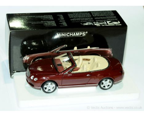 Minichamps a boxed 1/18th scale Bentley Continental GTC (2006) which generally appears to be Excellent to Near Mint and still