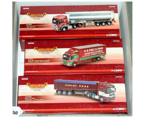 Corgi a boxed group of 1/50th scale Commercial Vehicles (Hauliers of Renown Series) comprising of a CC13432 MAN TGA Tipper "C