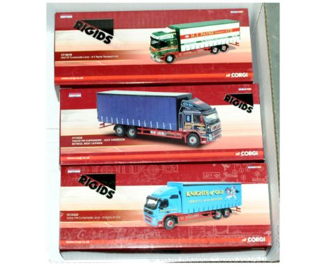 Corgi a boxed group of 1/50th scale (Rigids Series) comprising of CC13618 DAF CF Curtainside Lorry "HE Payne Transport" with 