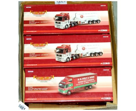 Corgi a boxed group of 1/50th scale Commercial vehicles (Hauliers of Renown Series) comprising of CC13430 MAN TGA Fledbinder 