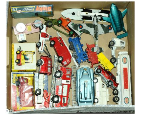 Dinky a mainly unboxed group to include boxed 385 Royal Mail Truck, boxed 404 Conveyancer Fork Lift Truck, Merryweather Marqu