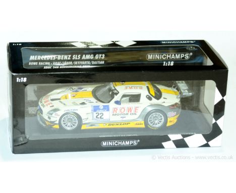 Minichamps a boxed 1/18th scale Mercedes-Benz SLS AMG GT3 "Row Racing" (Graf Jagear/Seyffarth/Bastia-ADAC 24 hour Nurburgring