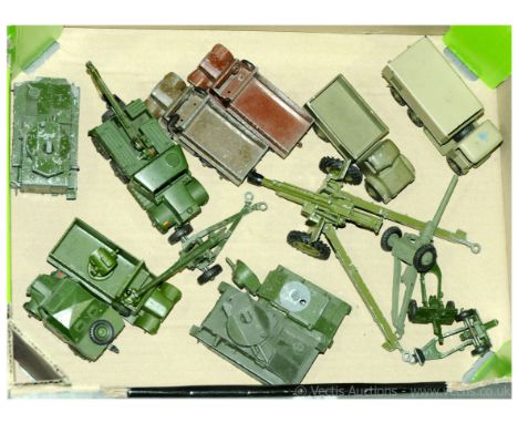 Dinky pre and post-war Military Vehicles - pre-war items comprise Small Tank (some repairs and the turret is loose but does h