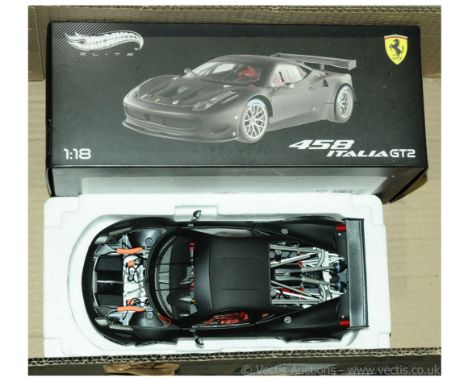 Mattel Hot Wheels (Elite Series) a boxed Ferrari 458 "Italia GT2" which comes in matt black and also comes complete with acce