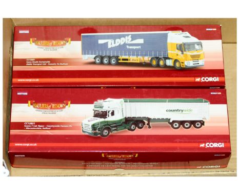 Corgi a boxed pair of 1/50th scale (Hauliers of Renown Series) comprising of CC12821 Scania T Cab Tipper "Countrywide Farmers