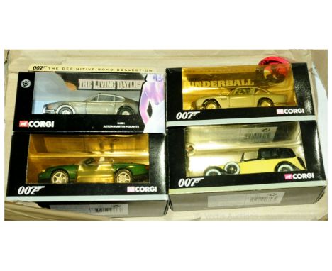 Corgi James Bond 007 vehicles - to include Die Another Day Jaguar XKR - green, The Living Daylights Aston Martin Volante - gr