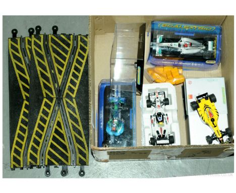 Scalextric boxed Formula 1 Cars to include; Honda F1 No.7, Mercedes Schumacher No.7, Nico Rosberg Mercedes - Excellent Plus t