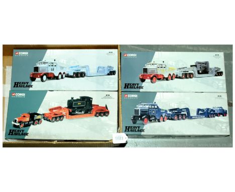 Corgi Heavy Haulage - a group of Low Loaders to include Sunter Brothers Scammell with Engine Load; Hill Low Loader with Scamm