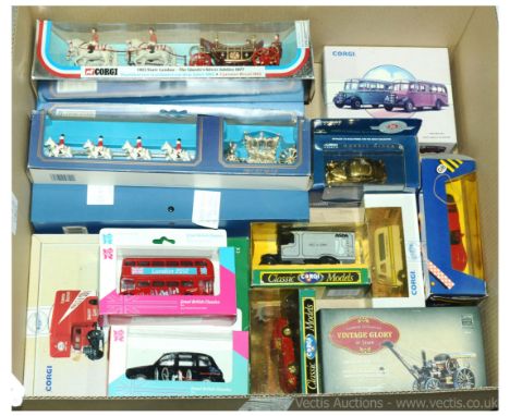 Corgi assorted boxed models to include Bedford Pantechnicon Howells, Great British Classics London Olympic Bus and Taxi Cab, 