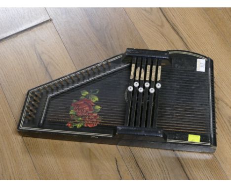 Vintage painted harpsichord