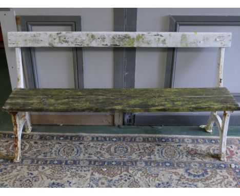 Vintage metal framed garden bench