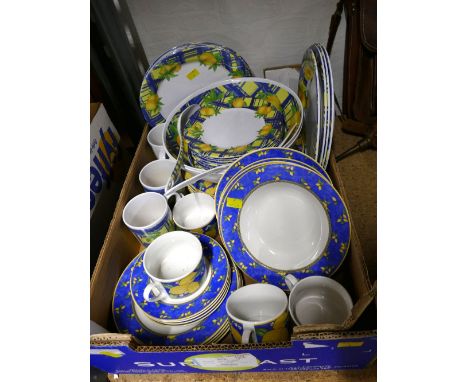 Ceramic and Melamine part tea and dinner set decorated with lemons