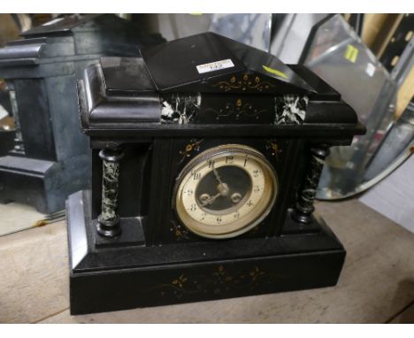 Slate and marble mantel clock
