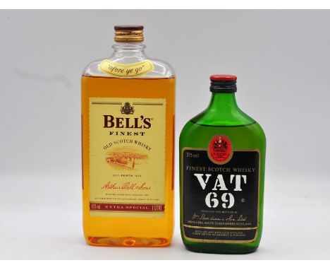 Bells Whisky 1ltr bottle and VAT69 Scotch Whisky 375ml