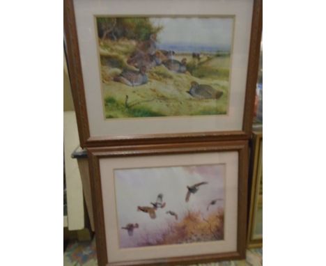 2 x framed partridge prints