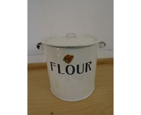 Enamel flour bin