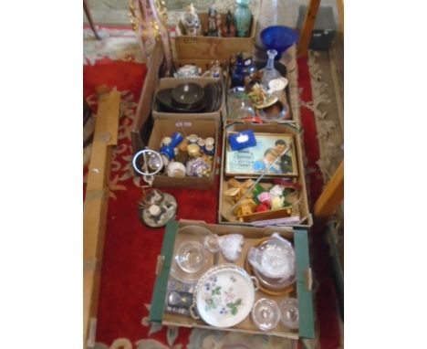 half a stillage of china, glass, lamps. a gnome projector and screen etc etc