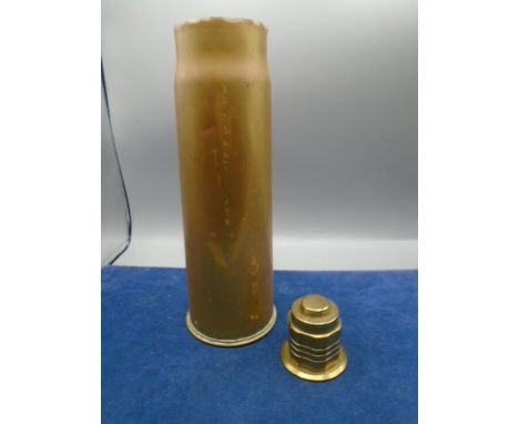 Trench art -1917 dated shell and a lighter (top part of lighter missing)