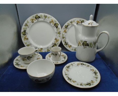 Royal Doulton Larchmont part dinner service, 63 pieces to incl coffee pot, coffee cans and saucers, tea cups and saucers, sug