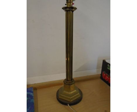 Brass column base lamp 23" tall