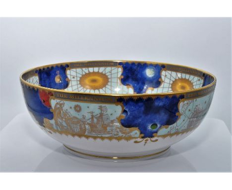 Royal Worcester commemorative fine bone china rose bowl, Millennium celebration, limited edition, 11 x 26 cms approx