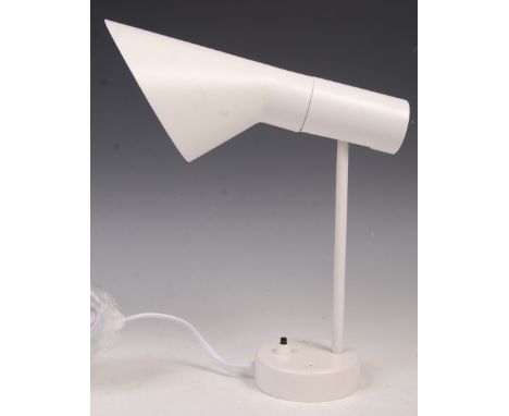After Arne Jacobsen - AJ lamp - A contemporary white wall lamp with a tilting movement within a conical shaped shade standing