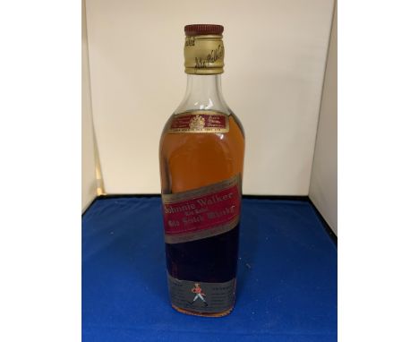A BOTTLE OF JOHNNIE WALKER RED LABEL OLD SCOTCH WHISKY 