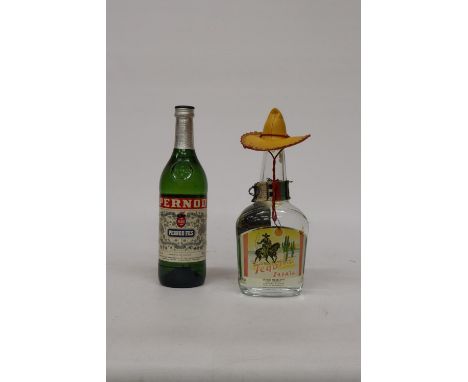 A 70CL BOTTLE OF ZAPATA TEQUILA AND A 70CL BOTTLE OF PERNOD FILS 