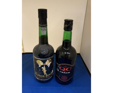 TWO BOTTLES TO INCLUDE A CASA RAMOS PINTO PORTO FINE RUBY AND A QC CREAM SHERRY 