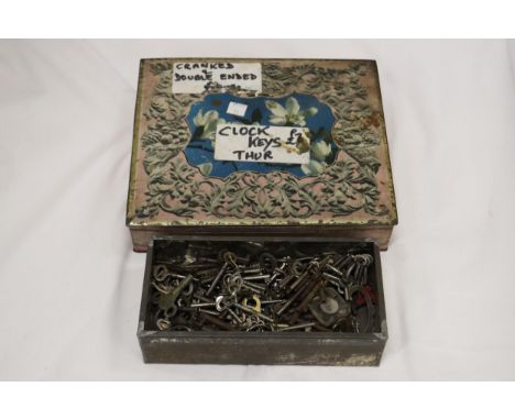 A LARGE QUANTITY OF VINTAGE FURNITURE AND CLOCK KEYS 