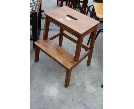 A HARDWOOD IKEA BEKVAM STEP STOOL 