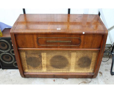 A VINTAGE MID CENTURY REGENTONE RADIOGRAM WITH A GARRARD DECK 