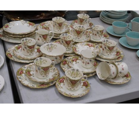 A LATE 18TH/EARLY 19TH CENTURY TEASET BY FRED B PEARCE &amp; CO, LONDON, TO INCLUDE CAKE PLATES, A CREAM JUG, SUGAR BOWL, CUP