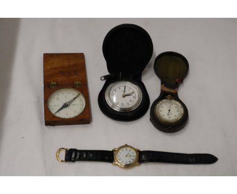 A VINTAGE COMPASS IN AN OAK CASE, A COMPENSATED FOR TEMPERATURE INSTUMENT, MADE BY S &amp; M, DYSON &amp; SONS, WINDSOR, A CL