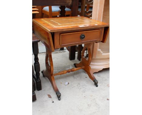 A YEW WOOD MINIATURE SOFA TABLE 