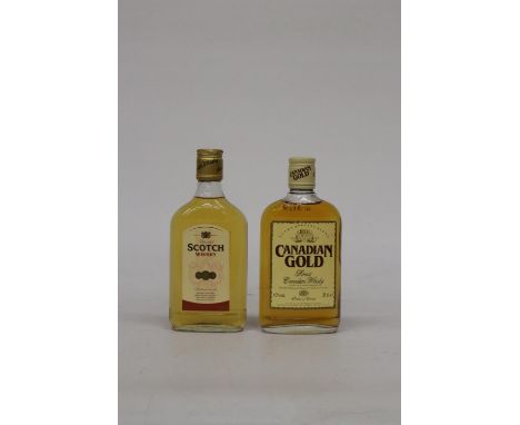 TWO 35CL BOTTLES OF WHISKY TO INCLUDE A SCOTCH AND A CANADIAN GOLD 