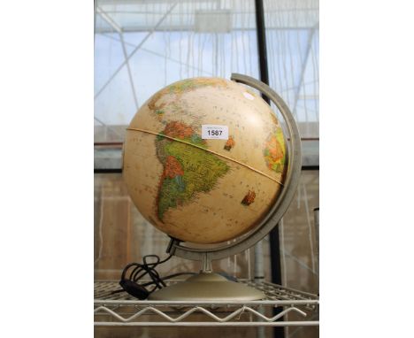 AN ILLUMINATED WORLD GLOBE 