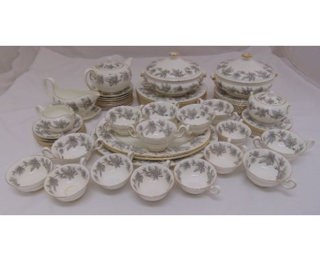 Wedgwood Ashford dinner and tea service for eight place settings to include plates, bowls, serving dishes, cups, saucers, tea