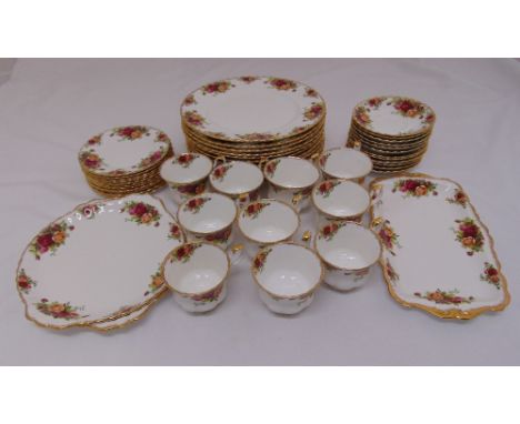 Royal Albert Old Country Roses part dinner and teaset to include plates, cups, saucers and cake plates (48)