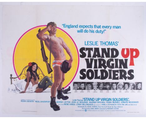 Cinema Poster for the film 'Stand up virgin soldiers' year 1977 featuring Robin Askwith. Provenance: The John Welch Collectio