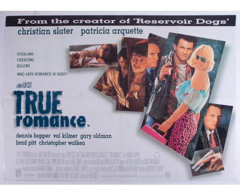 Cinema Poster for the film 'True Romance' year 1993 featuring Dennis Hopper & Brad Pitt (tear). Provenance: The John Welch Co