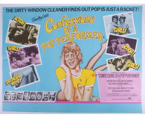 Cinema Poster for the film 'Confessions of a Pop Performer' year 1970 featuring Robin Askwith. Provenance: The John Welch Col