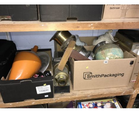 Three boxes of assorted, including a globe