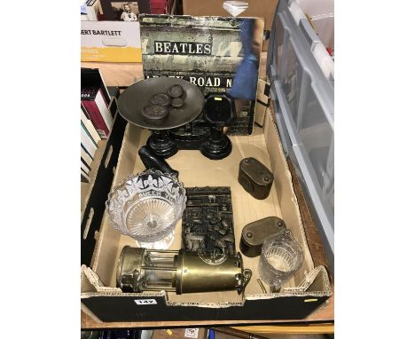 Box to include Bob Olley plaque, scales etc