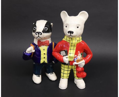 Rupert the Bear' teapot, 16/86 21.12.06 and a 'Bill Badger' teapot, 15/86 made and designed by Gary Seymour (2)